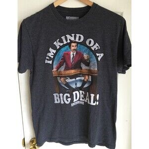 Anchorman Ron Burgundy I'm Kind Of A Big Deal Grey S/S T Shirt Men's M